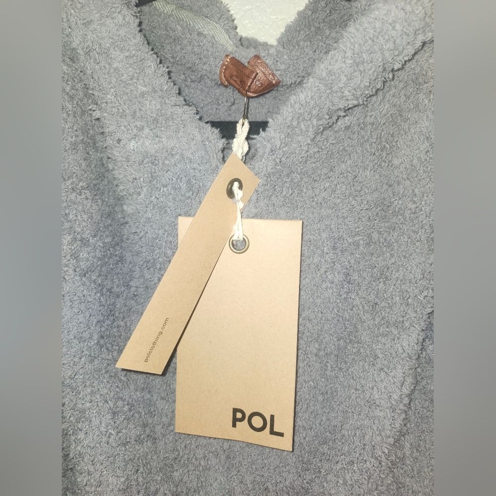 NWT POL "RARE Teddy Bear Ears🐻 Double Zip-up Hooded Sweater w/Pockets" 🩶 Small - Picture 4 of 11